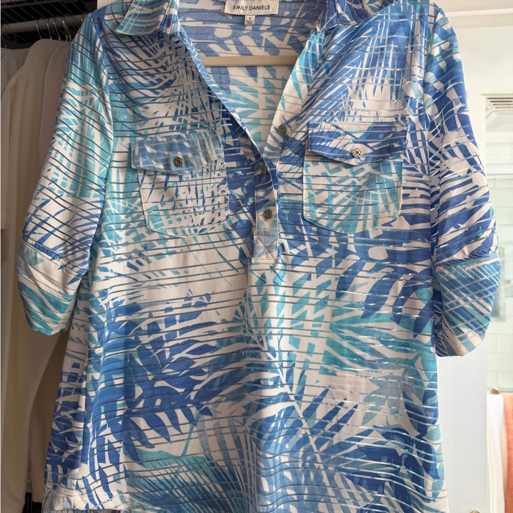 Navy Daniels Women's Blue Tropical Blouse